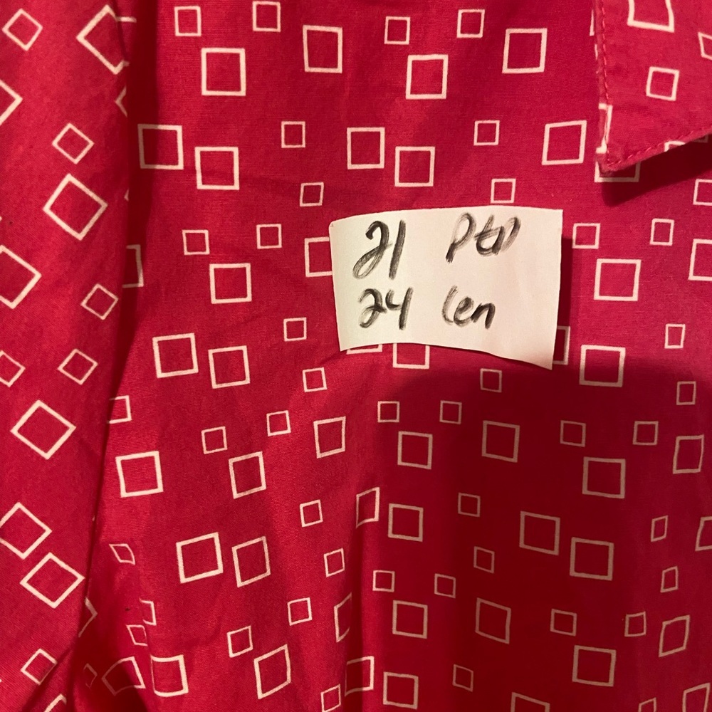 Pink Patterned Button-Up Women's Shirt - Picture 5 of 5